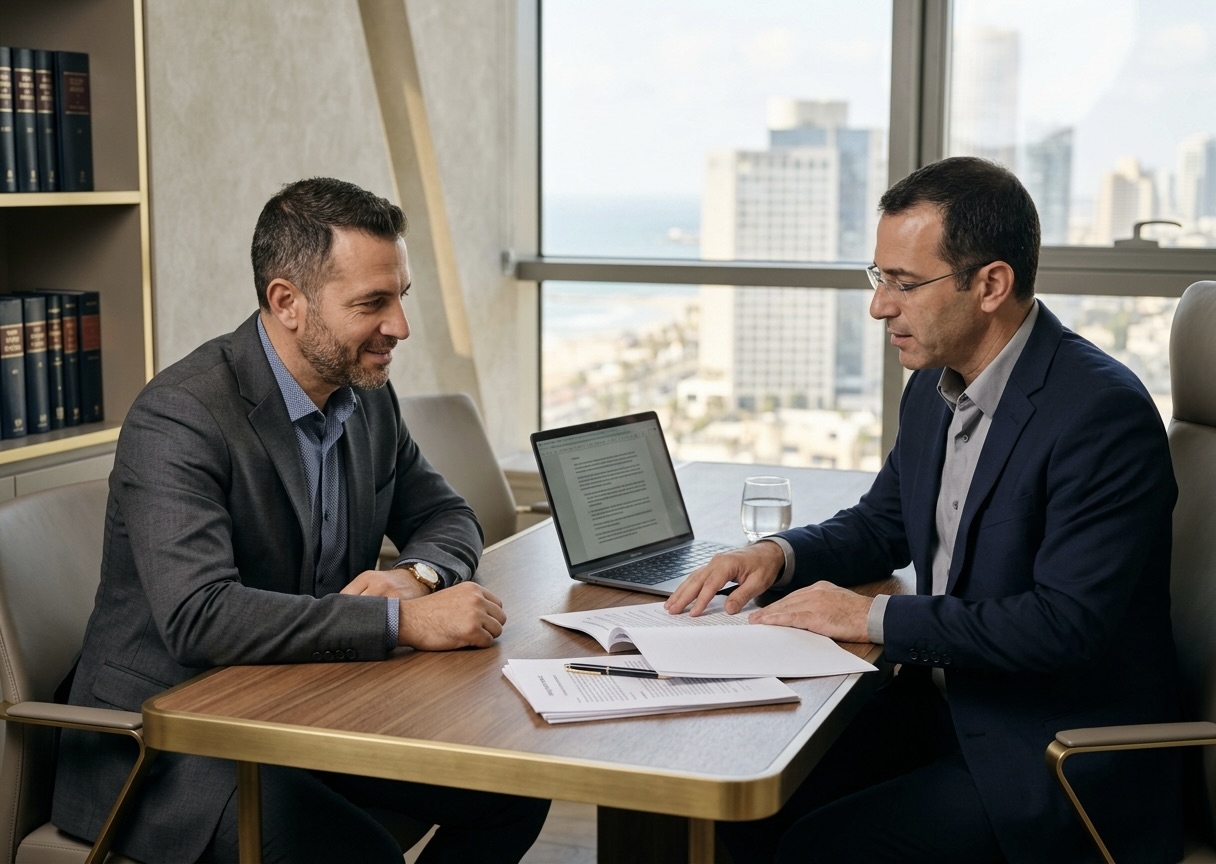 עורך דין לייצוג מעסיקים בפגישת ייעוץ עם בעל עסק
